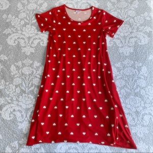 LuLaRoe Red Hearts Jessie Swing Dress